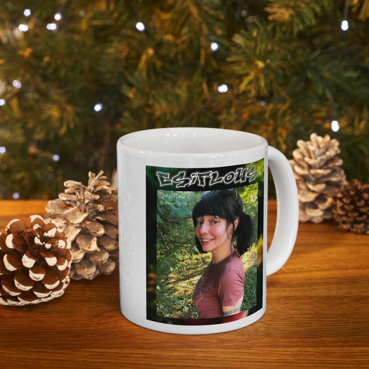 "EsiFlows - Faded Forest" | ***[Ceramic Mug]*** | EsiFlows | Enchanted Forest Ceramic Mug - 11oz & 15oz, Magical Nature Design - EsiFlows