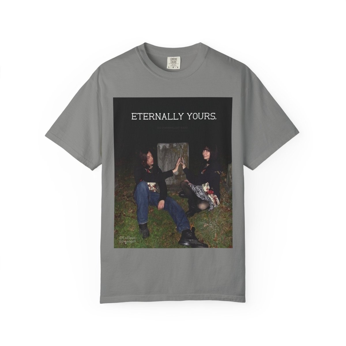 "Eternally Yours" | ***[Graphic Tee]*** | Esi Starrrlight Radio x EsiFlows | Cemetery Graphic T-Shirt for Music Lovers & Couples - EsiFlows