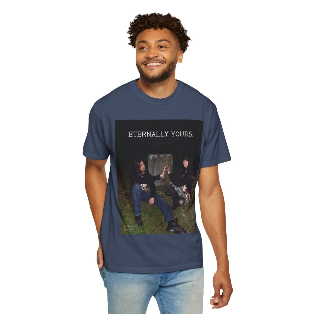 "Eternally Yours" | ***[Graphic Tee]*** | Esi Starrrlight Radio x EsiFlows | Cemetery Graphic T-Shirt for Music Lovers & Couples - EsiFlows