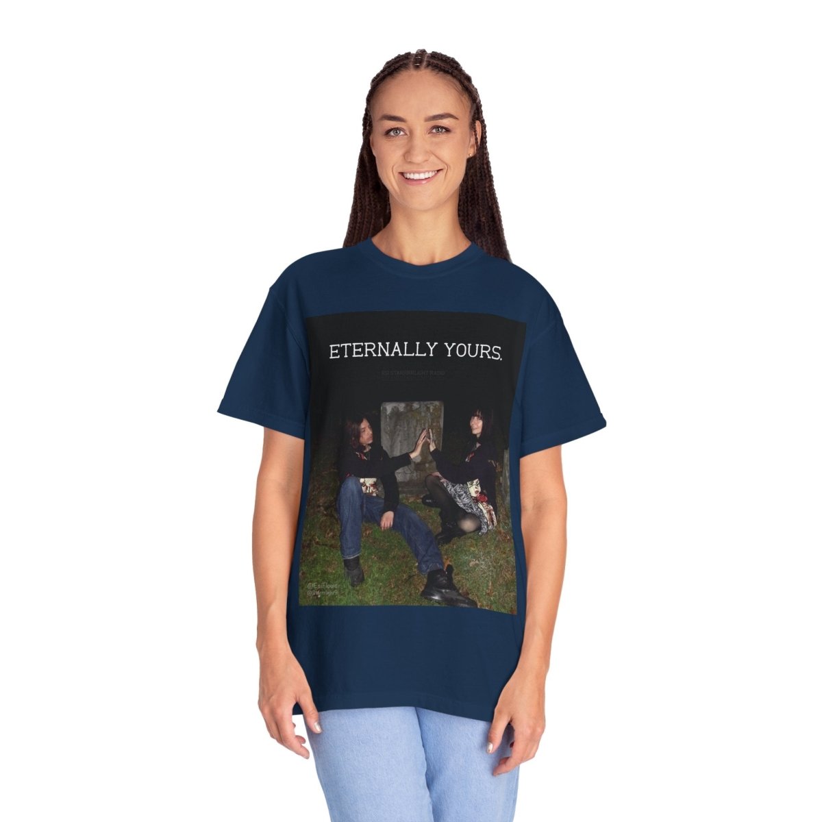 "Eternally Yours" | ***[Graphic Tee]*** | Esi Starrrlight Radio x EsiFlows | Cemetery Graphic T-Shirt for Music Lovers & Couples - EsiFlows