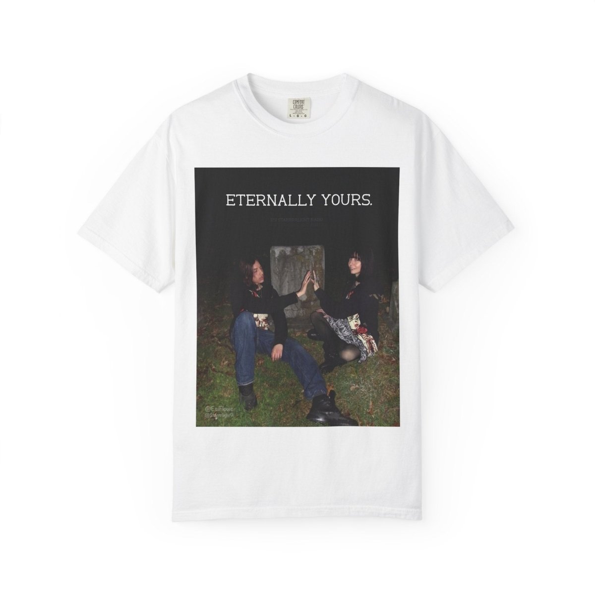 "Eternally Yours" | ***[Graphic Tee]*** | Esi Starrrlight Radio x EsiFlows | Cemetery Graphic T-Shirt for Music Lovers & Couples - EsiFlows