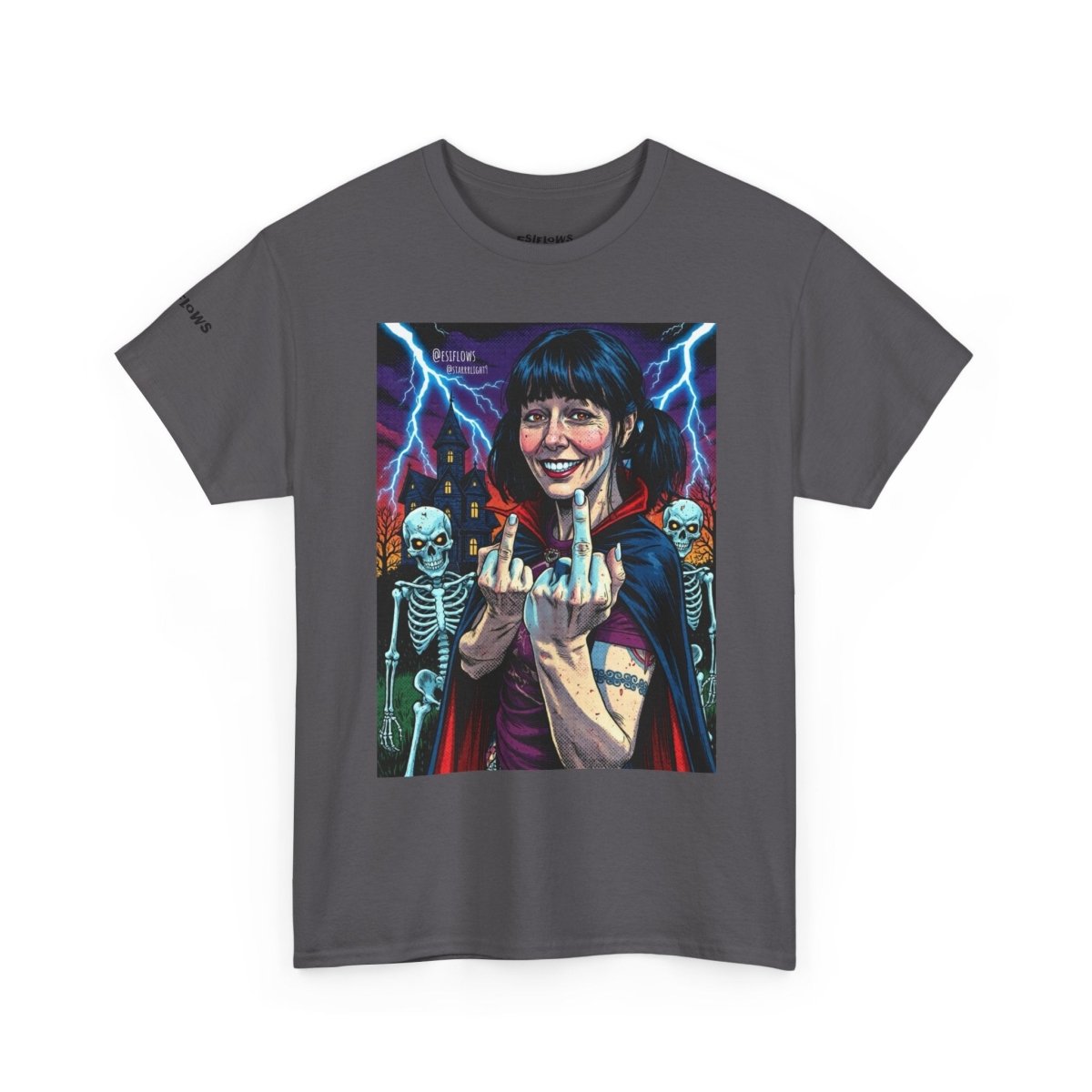 "Halloween EsiFlows" | ***[Heavy Graphic Tee]*** | EsiFlows | Spooky Skeletons Graphic Unisex Heavy Cotton Tee Shirt - EsiFlows