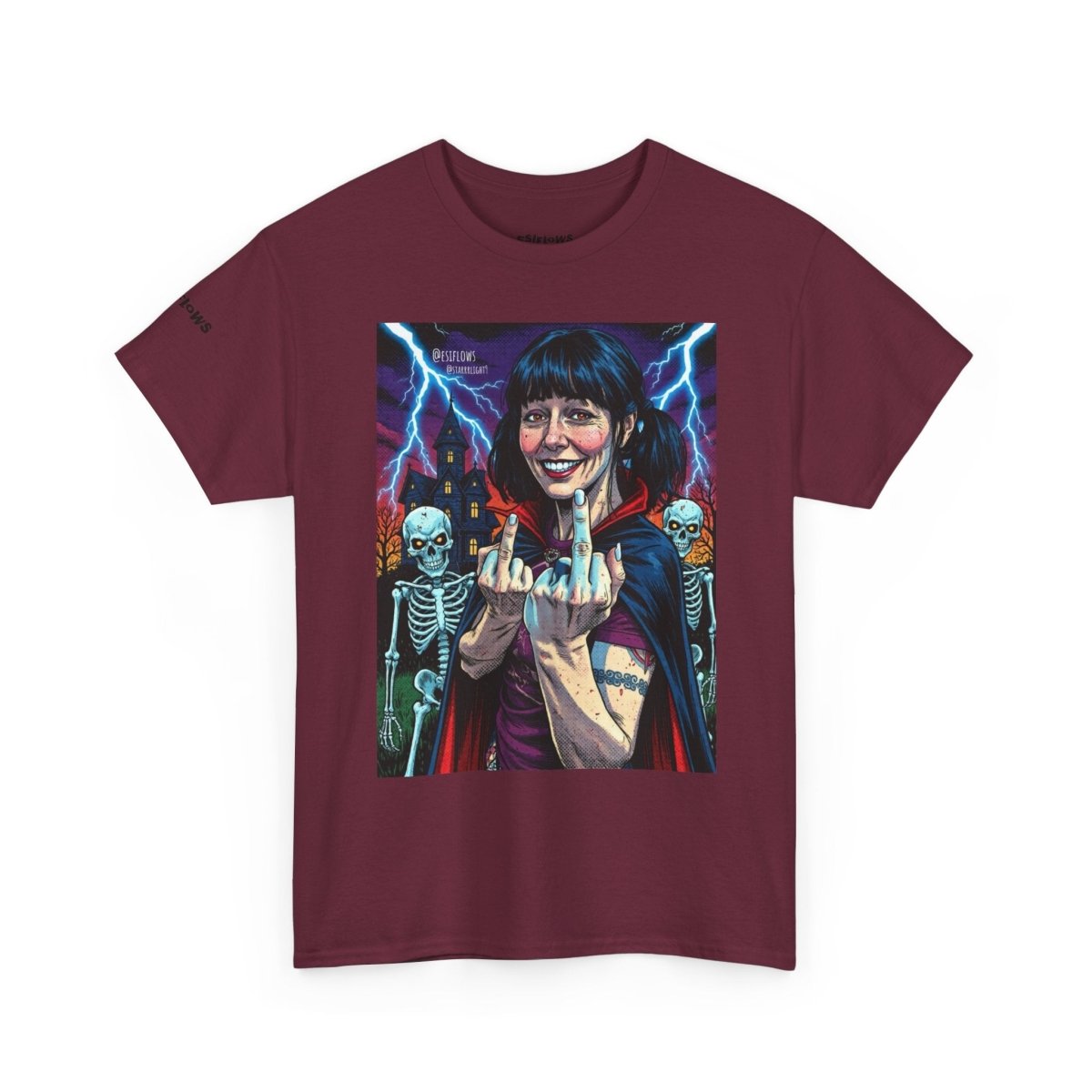 "Halloween EsiFlows" | ***[Heavy Graphic Tee]*** | EsiFlows | Spooky Skeletons Graphic Unisex Heavy Cotton Tee Shirt - EsiFlows