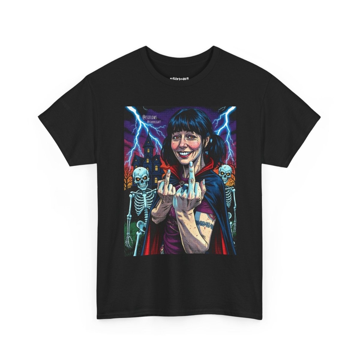 "Halloween EsiFlows" | ***[Heavy Graphic Tee]*** | EsiFlows | Spooky Skeletons Graphic Unisex Heavy Cotton Tee Shirt - EsiFlows