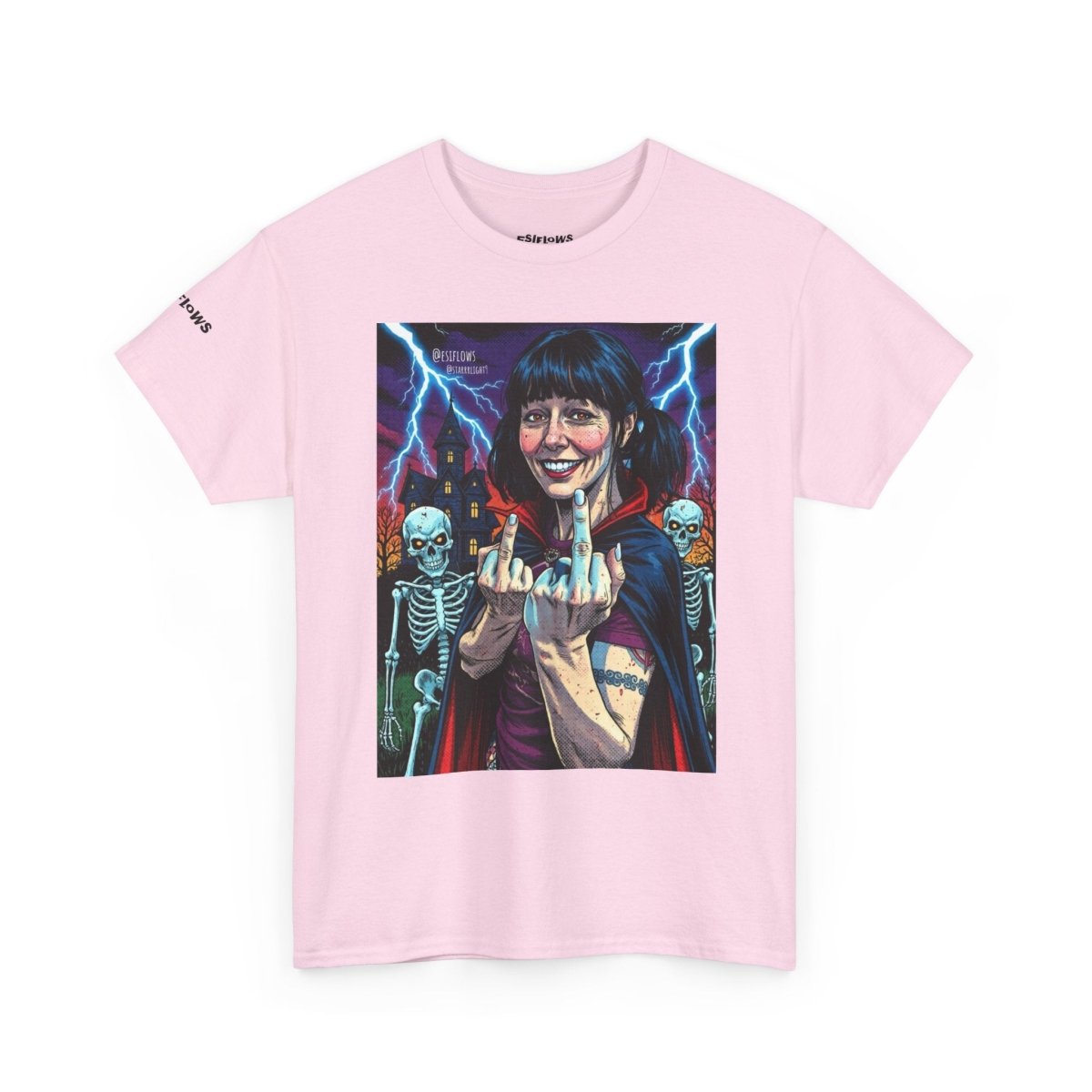 "Halloween EsiFlows" | ***[Heavy Graphic Tee]*** | EsiFlows | Spooky Skeletons Graphic Unisex Heavy Cotton Tee Shirt - EsiFlows