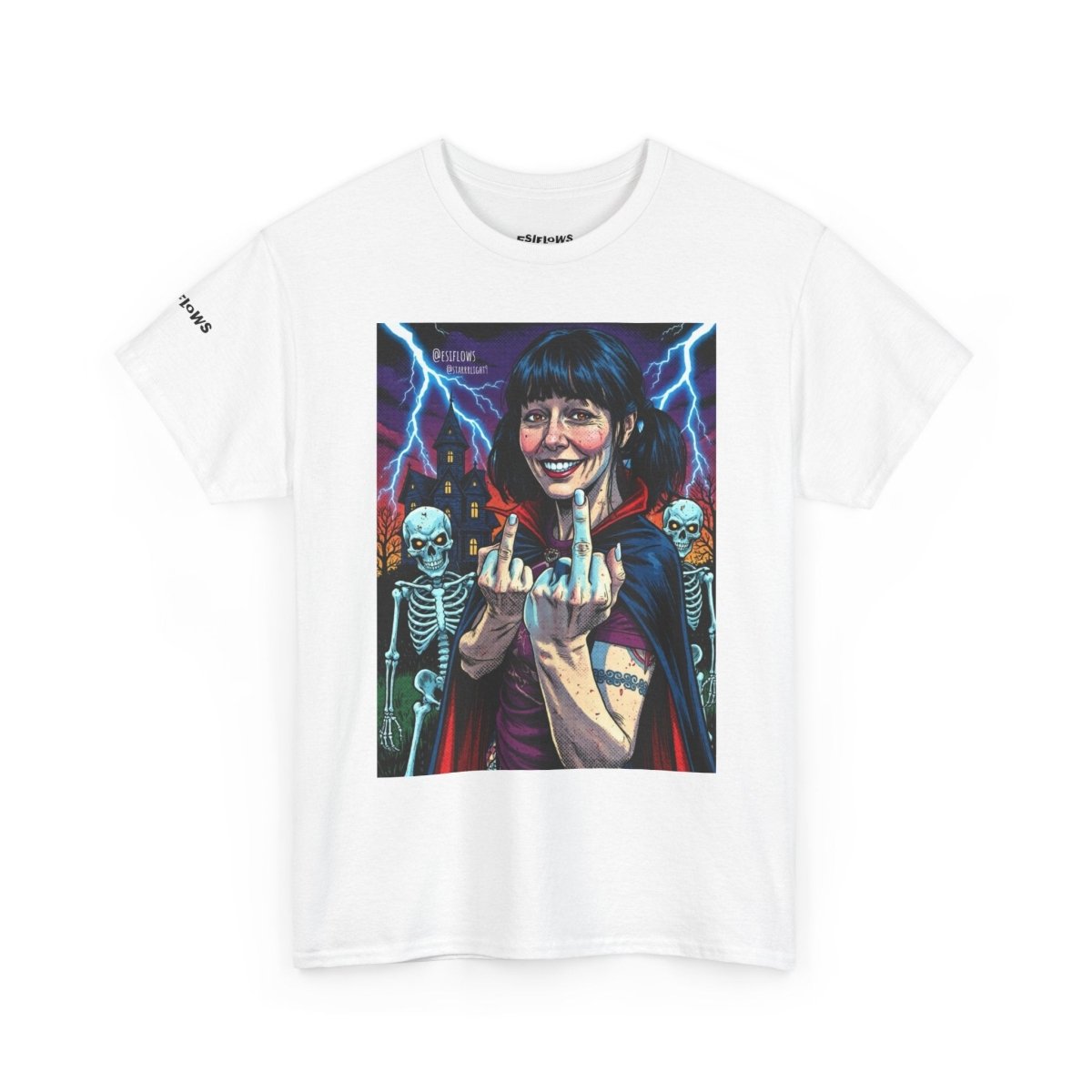 "Halloween EsiFlows" | ***[Heavy Graphic Tee]*** | EsiFlows | Spooky Skeletons Graphic Unisex Heavy Cotton Tee Shirt - EsiFlows