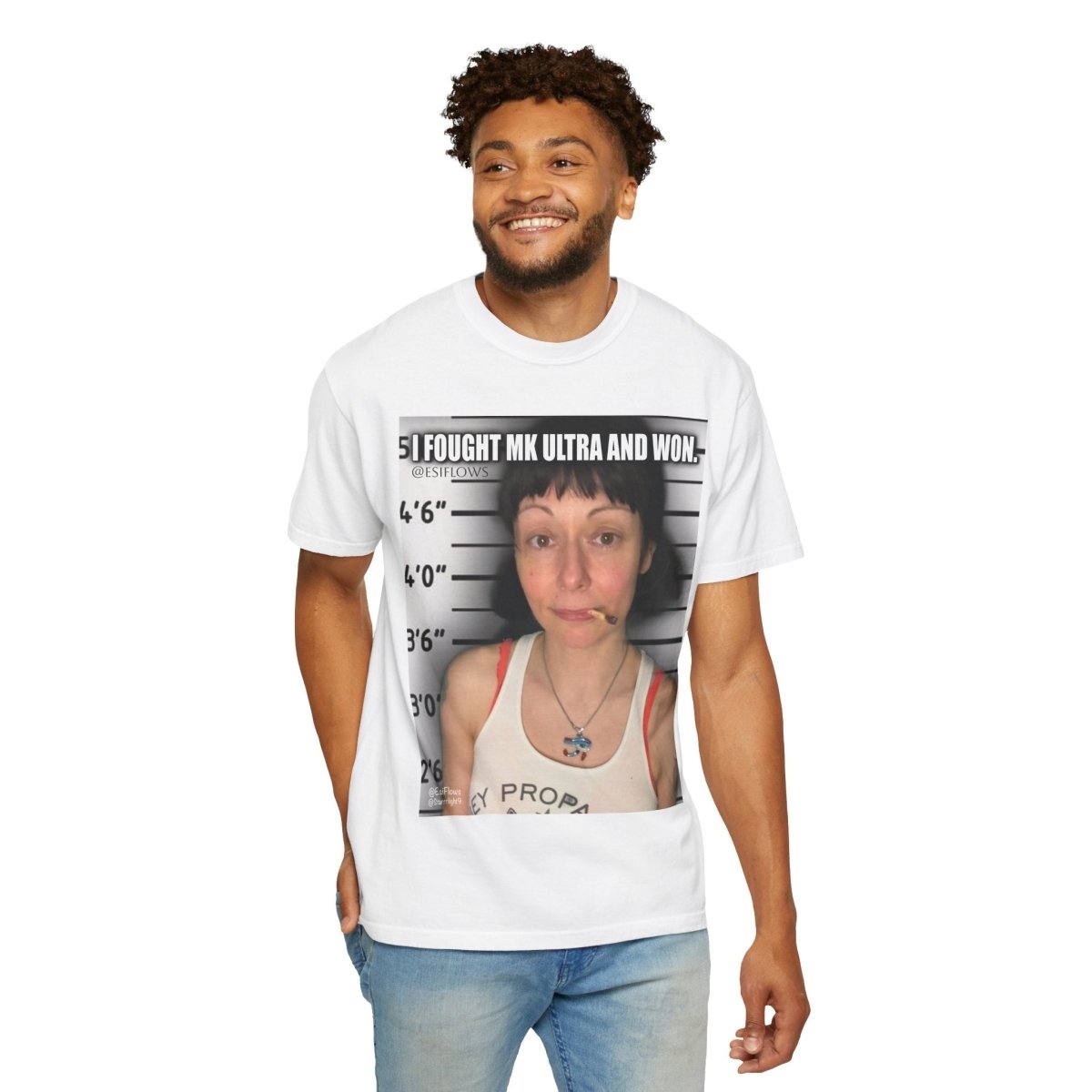 "I Fought MK Ultra and Won" | ***[Graphic Tee]*** | EsiFlows | Funny MK Ultra Unisex Garment - Dyed T-shirt - EsiFlows