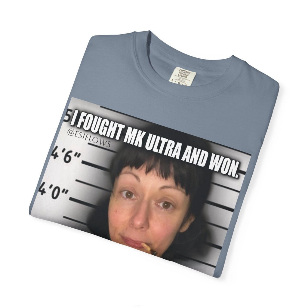 "I Fought MK Ultra and Won" | ***[Graphic Tee]*** | EsiFlows | Funny MK Ultra Unisex Garment - Dyed T-shirt - EsiFlows