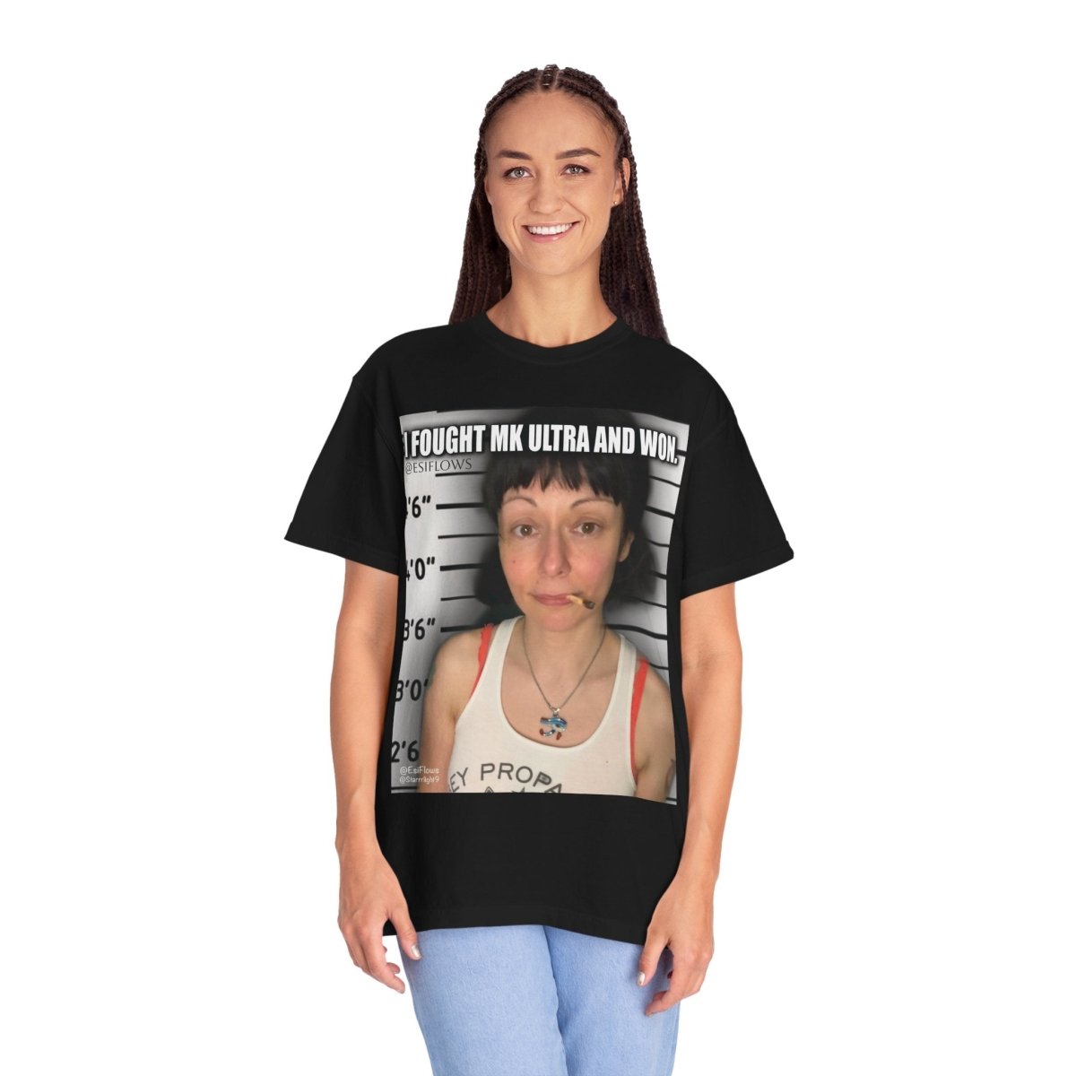 "I Fought MK Ultra and Won" | ***[Graphic Tee]*** | EsiFlows | Funny MK Ultra Unisex Garment - Dyed T-shirt - EsiFlows