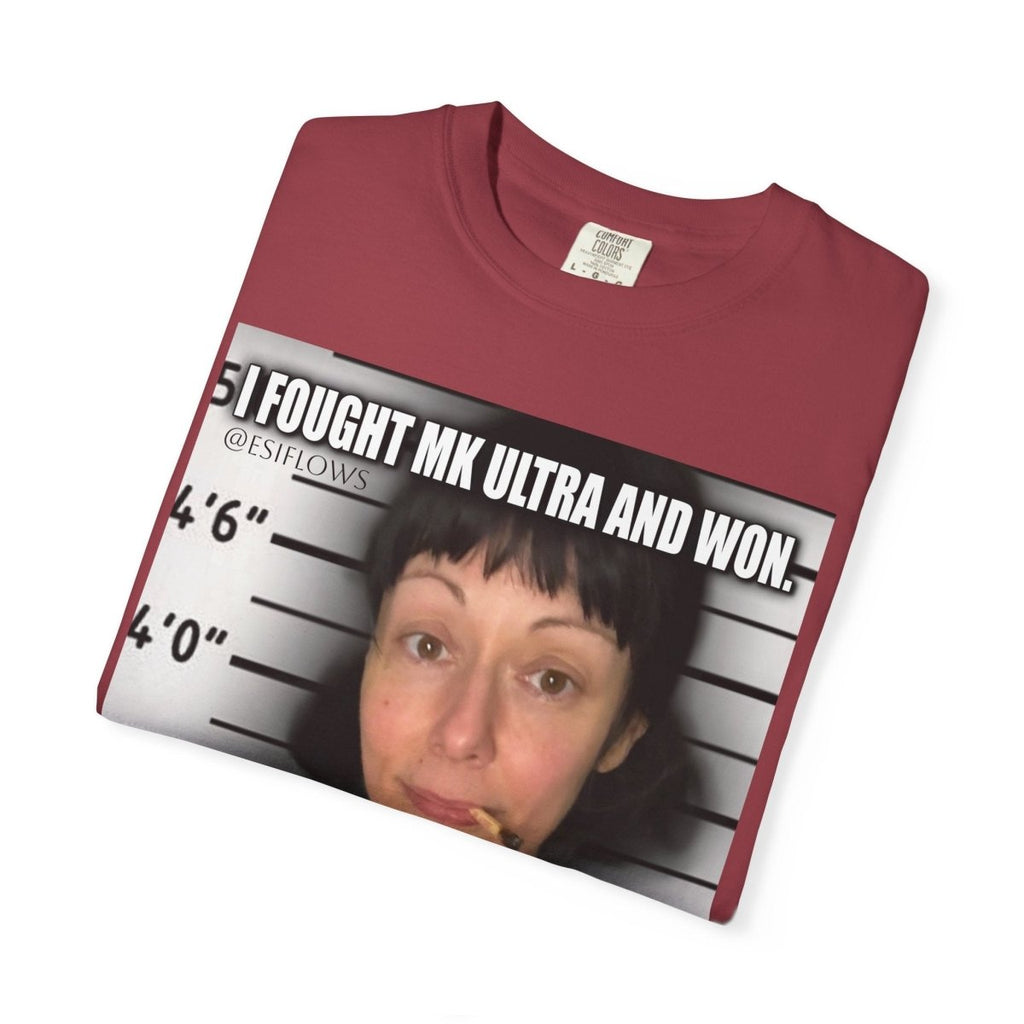 "I Fought MK Ultra and Won" | ***[Graphic Tee]*** | EsiFlows | Funny MK Ultra Unisex Garment - Dyed T-shirt - EsiFlows