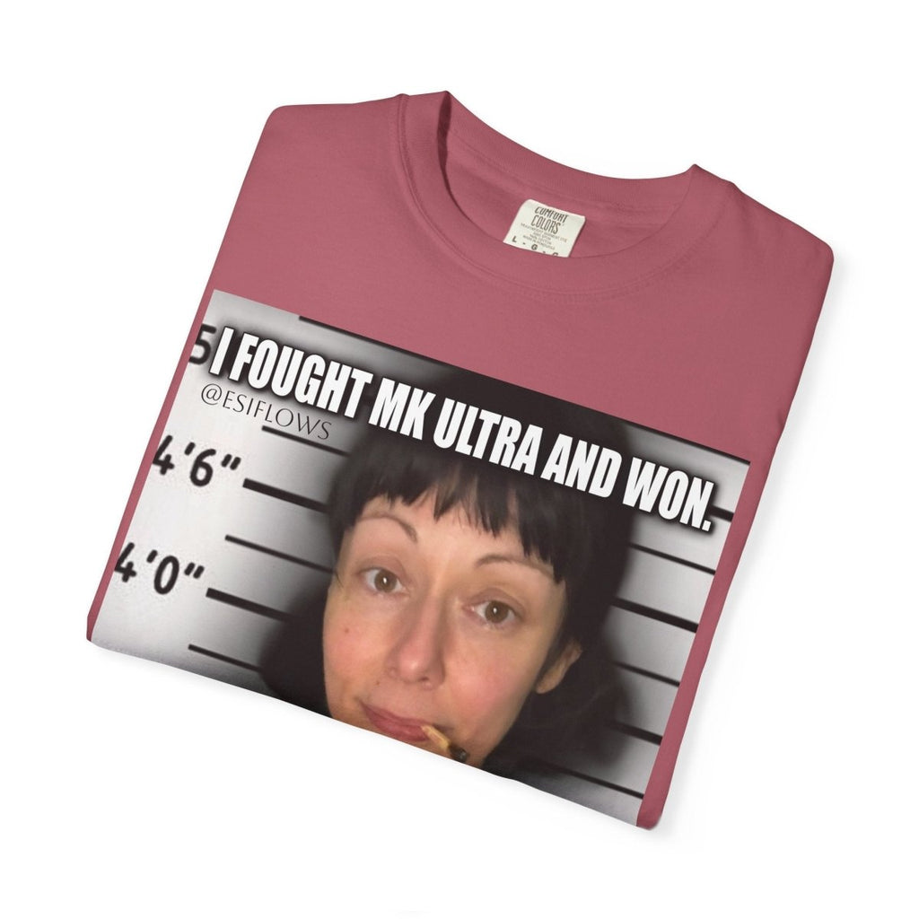 "I Fought MK Ultra and Won" | ***[Graphic Tee]*** | EsiFlows | Funny MK Ultra Unisex Garment - Dyed T-shirt - EsiFlows