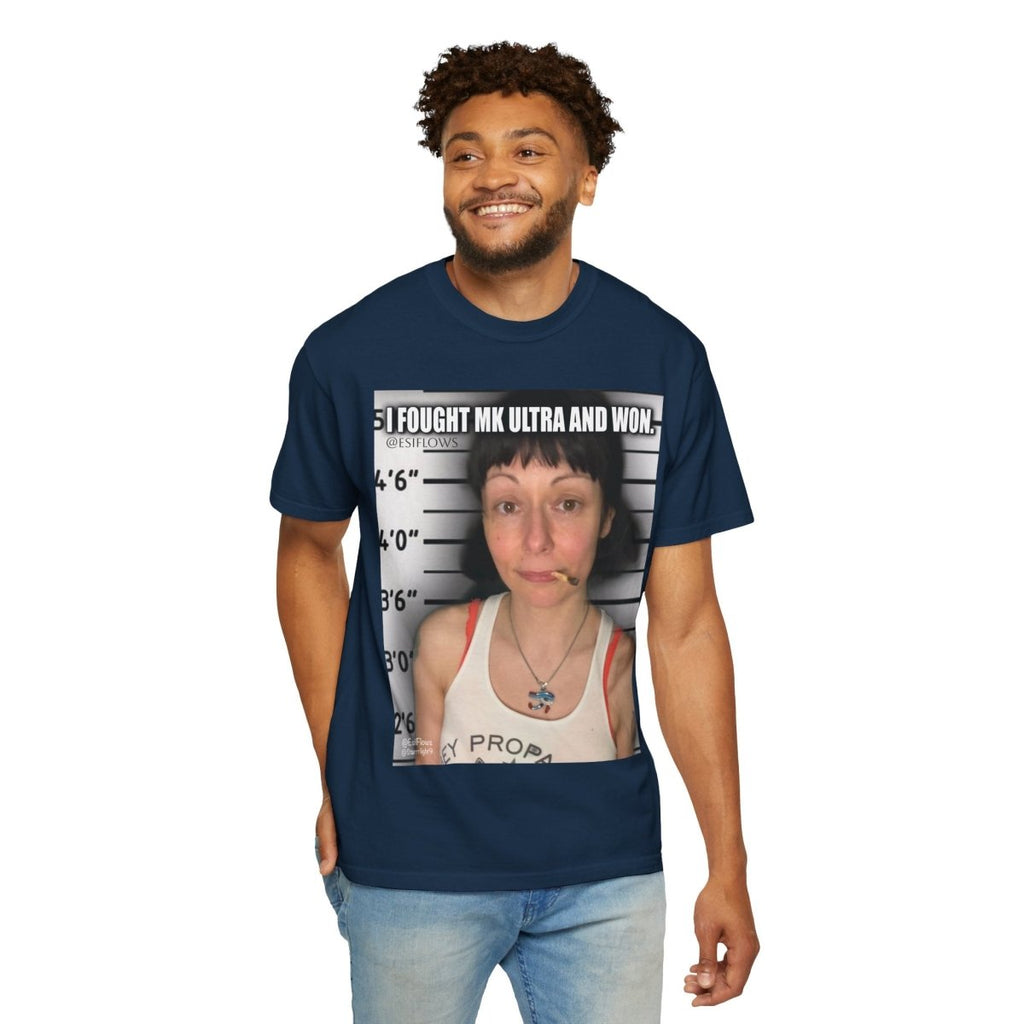 "I Fought MK Ultra and Won" | ***[Graphic Tee]*** | EsiFlows | Funny MK Ultra Unisex Garment - Dyed T-shirt - EsiFlows