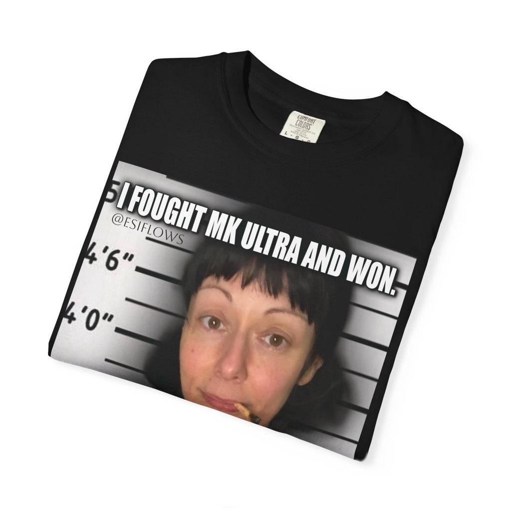 "I Fought MK Ultra and Won" | ***[Graphic Tee]*** | EsiFlows | Funny MK Ultra Unisex Garment - Dyed T-shirt - EsiFlows