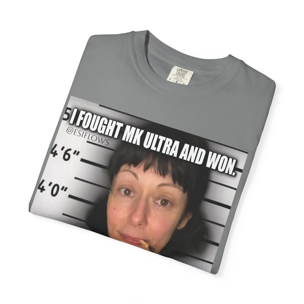 "I Fought MK Ultra and Won" | ***[Graphic Tee]*** | EsiFlows | Funny MK Ultra Unisex Garment - Dyed T-shirt - EsiFlows