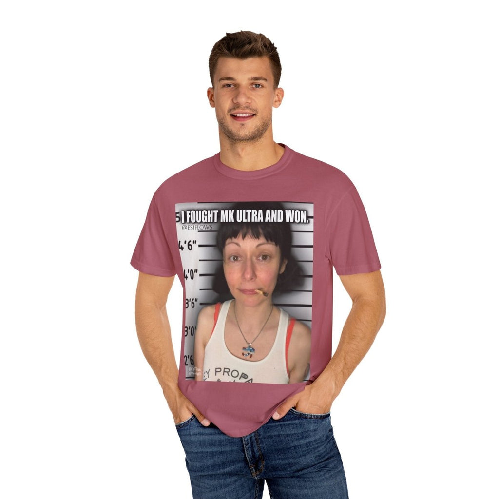 "I Fought MK Ultra and Won" | ***[Graphic Tee]*** | EsiFlows | Funny MK Ultra Unisex Garment - Dyed T-shirt - EsiFlows