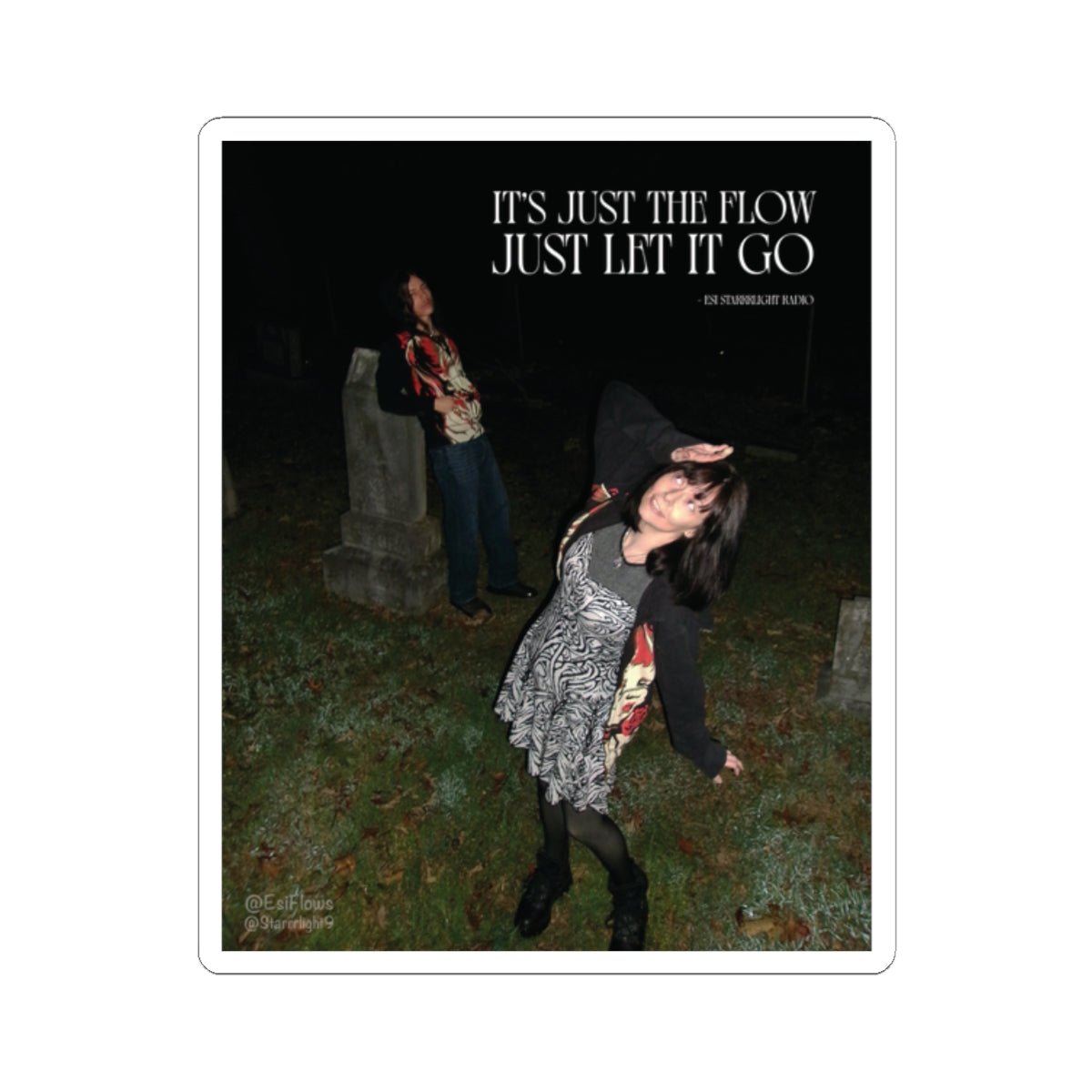 "I'ts just the flow" | ***[Sticker]*** | Esi Starrrlight Radio x EsiFlows | Surreal Fashion Model Flowy Stickers - EsiFlows