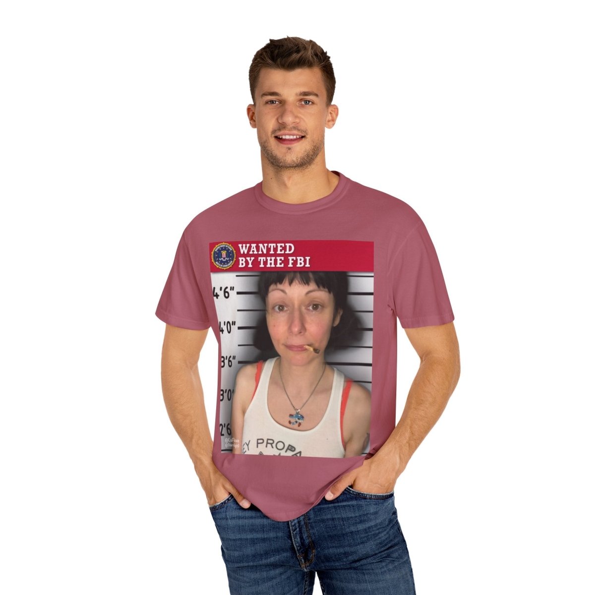 "Wanted By The FBI" | ***[Graphic Tee]*** | Esiflows | Funny FBI T-Shirt Mugshot - EsiFlows